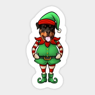 Rottweiler Christmas Elf Sticker